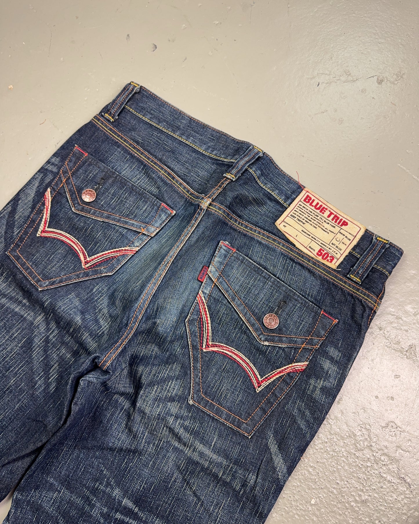 2000's Blue Trip Japanese Archive Baggy Jeans *very rare 38x34 (XXL)