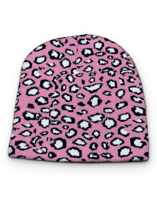 Pink Leopard Beanie - Lennys Vintage