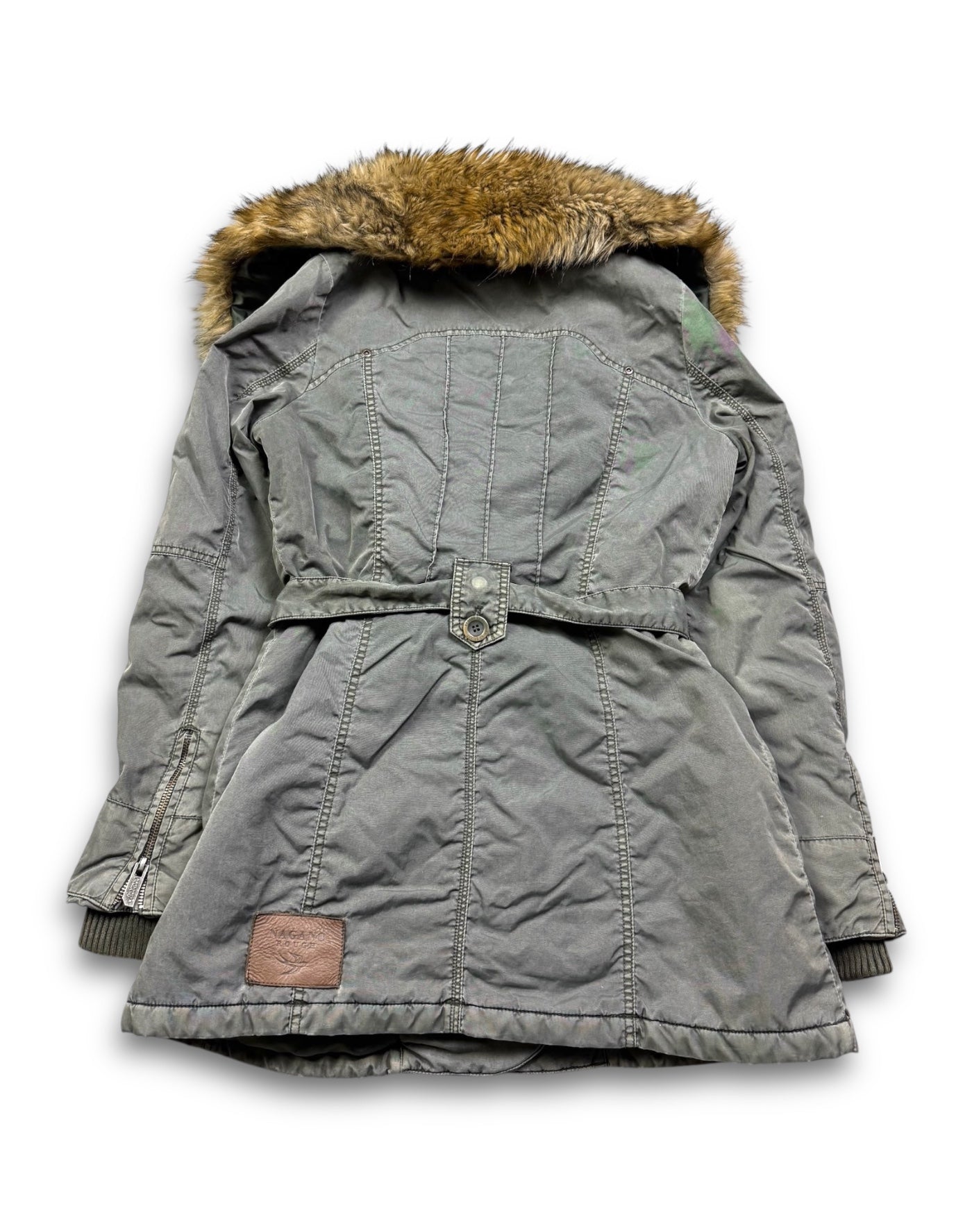 2000's Faux Fur Green Jacket Women's *rare (S)