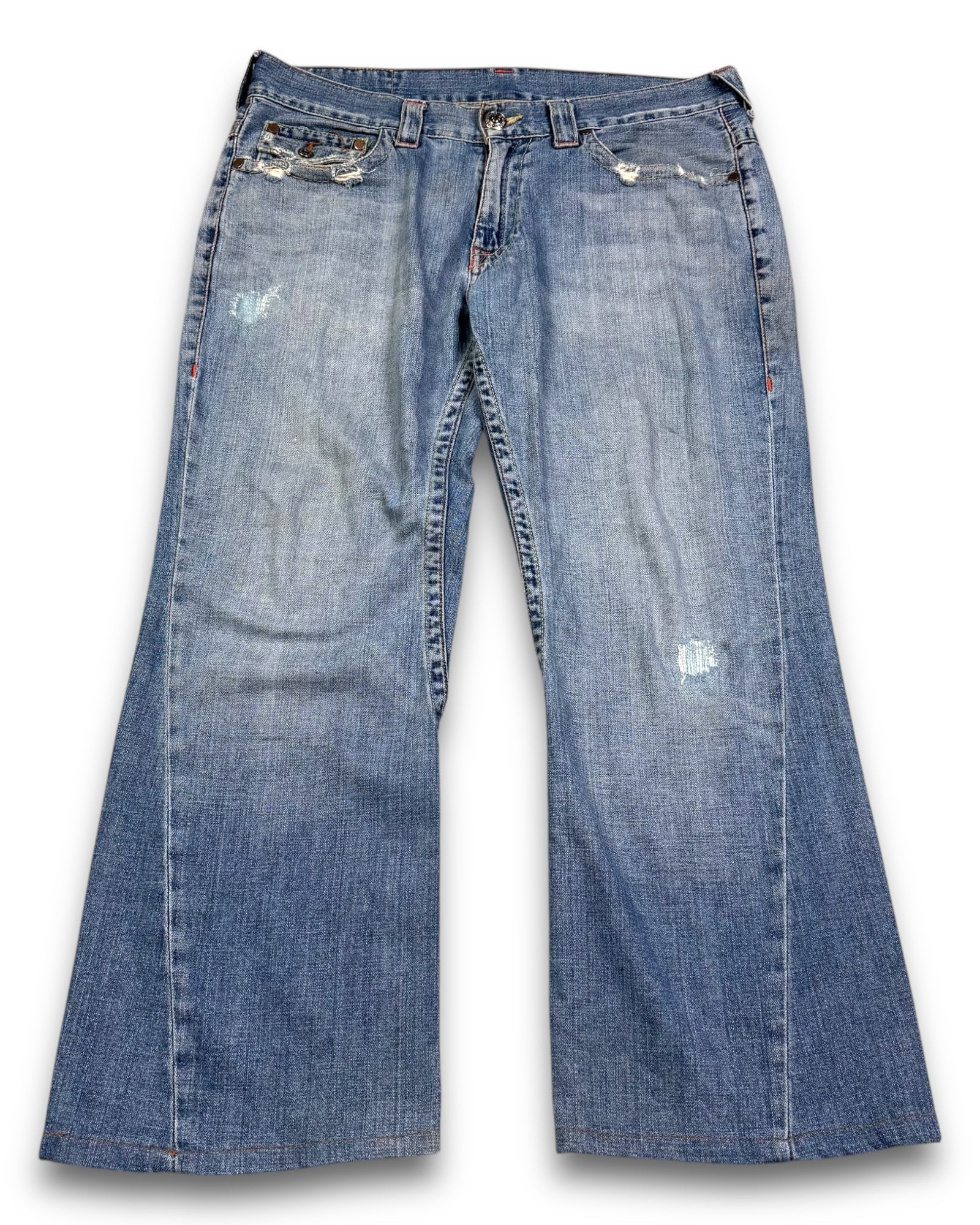 2000's True Religion Baggy Flared Jeans *rare 38x30 (XXL)