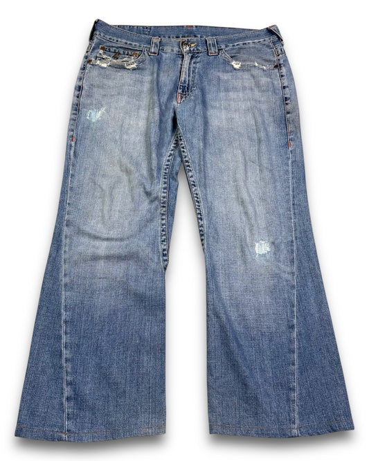 2000's True Religion Baggy Flared Jeans *rare 38x30 (XXL)