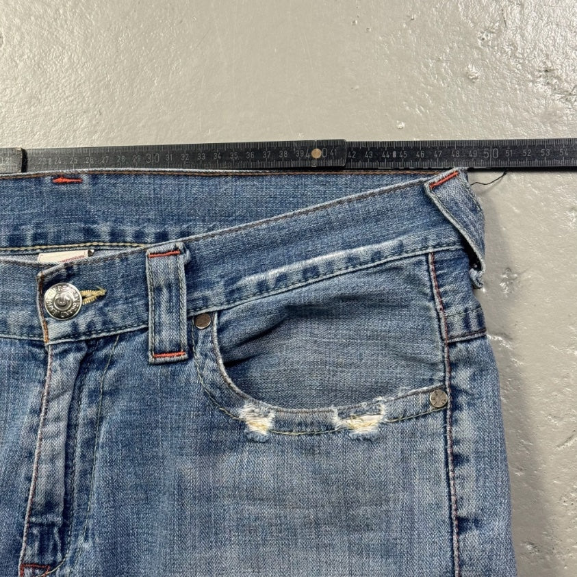 2000's True Religion Baggy Flared Jeans *rare 38x30 (XXL)