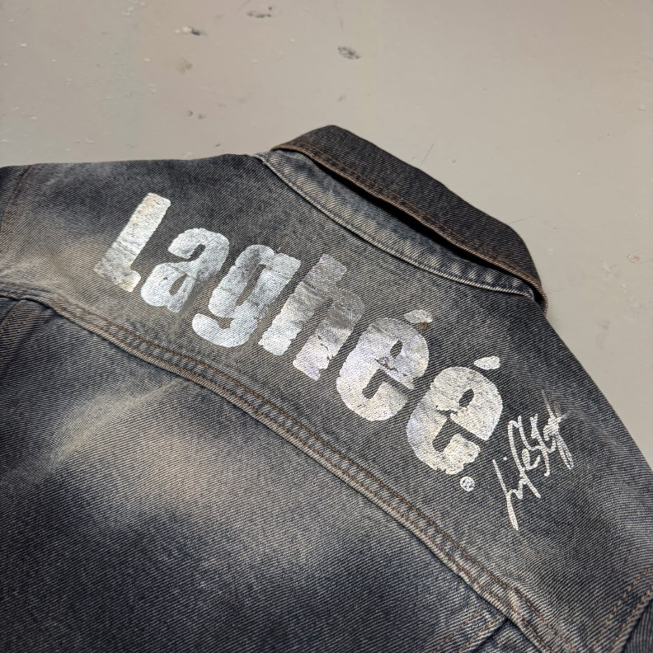 2000's Gray Denim Jacket *rare (M)