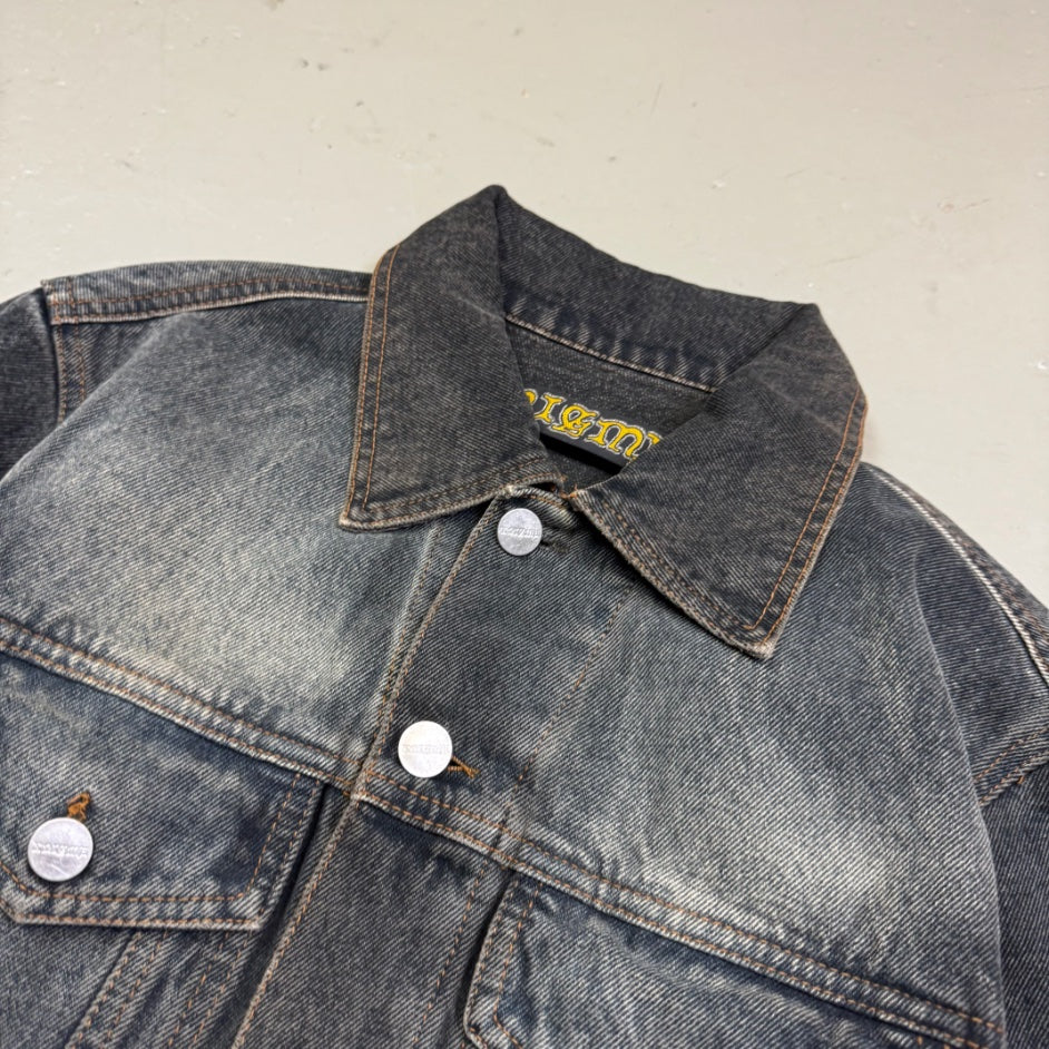 2000's Gray Denim Jacket *rare (M)