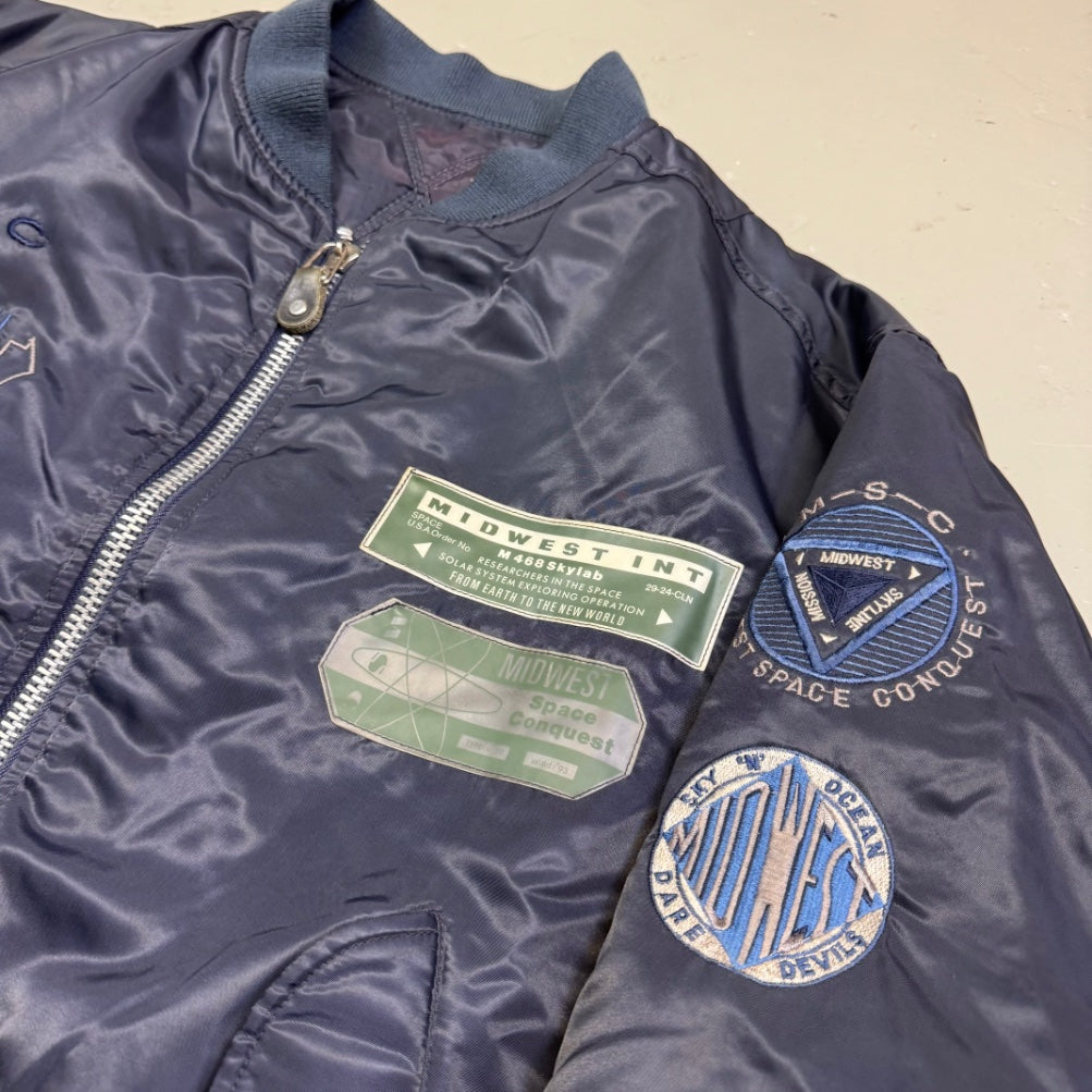 1990's Midwest Int. Reversible 2in1 Navy Jacket *very rare (L)