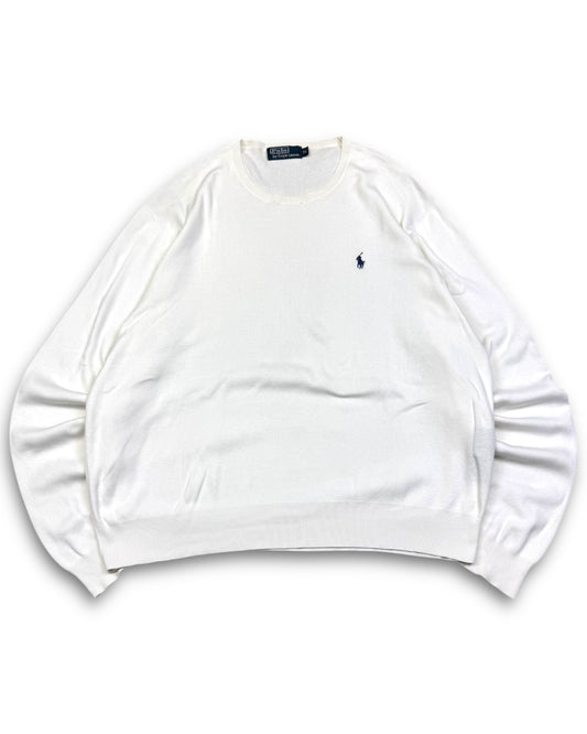 1990's Ralph Lauren White Sweatshirt *rare (XL)