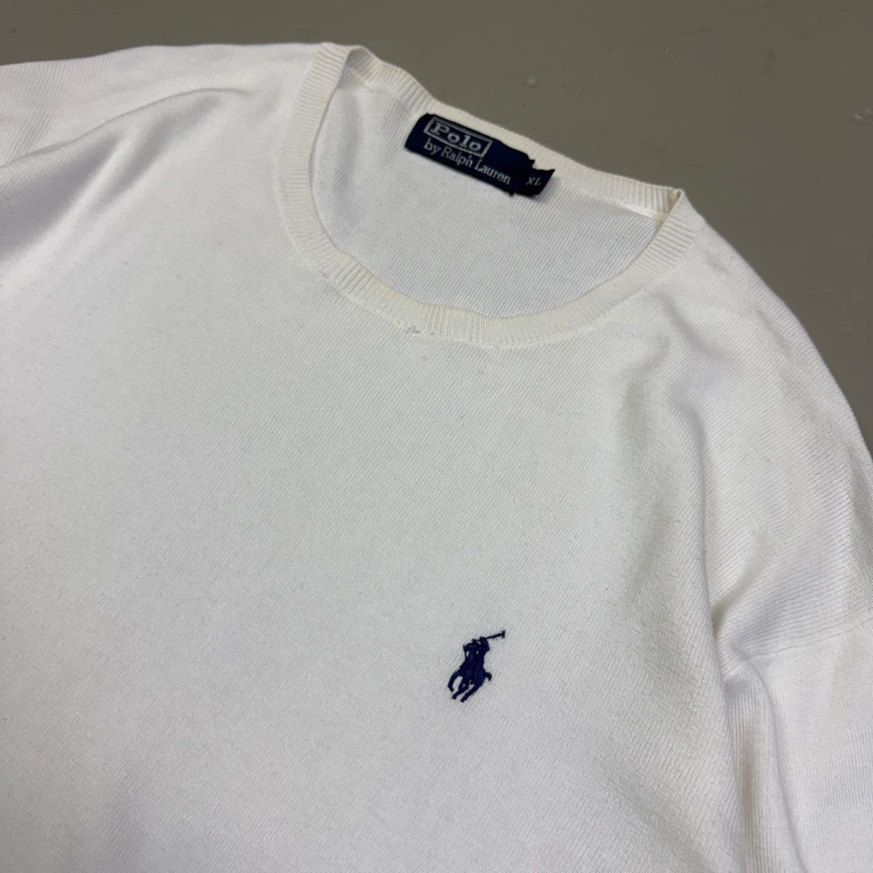 1990's Ralph Lauren White Sweatshirt *rare (XL)