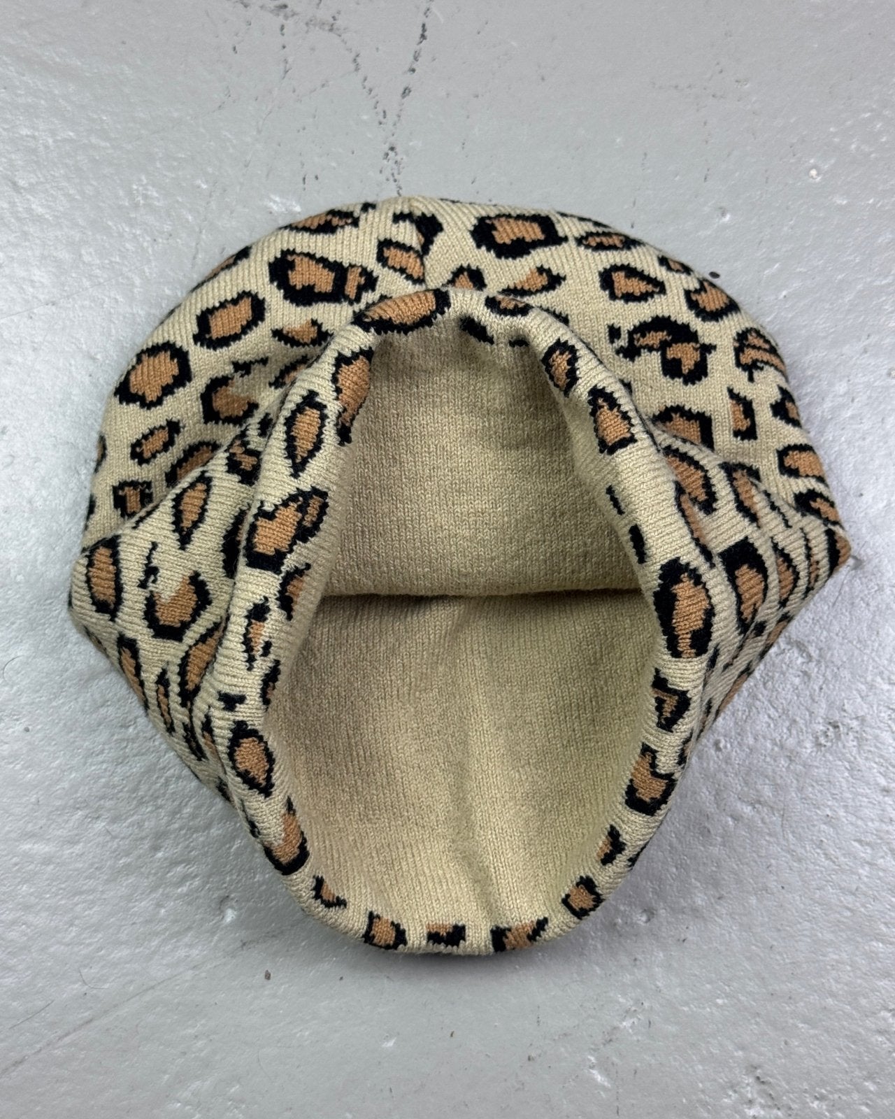 Sand Leopard Beanie - Lennys Vintage