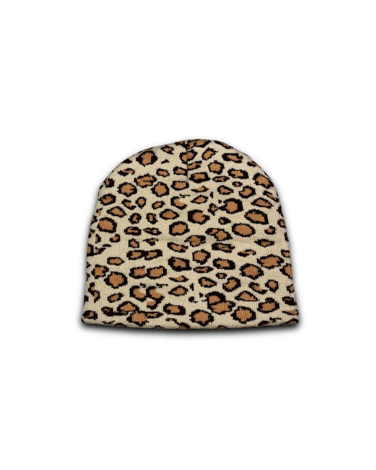 Sand Leopard Beanie - Lennys Vintage