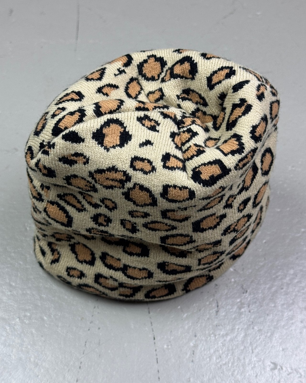 Sand Leopard Beanie - Lennys Vintage