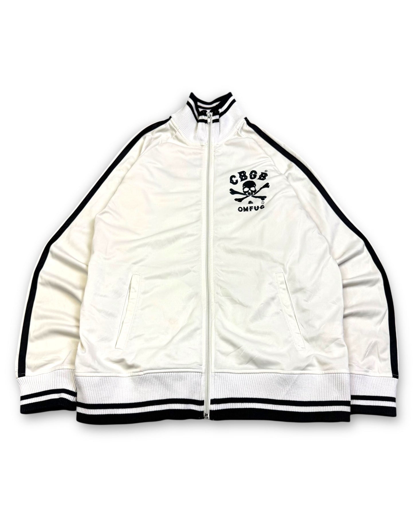 Y2K CBGB Skull Track Jacket (L) - Lennys Vintage