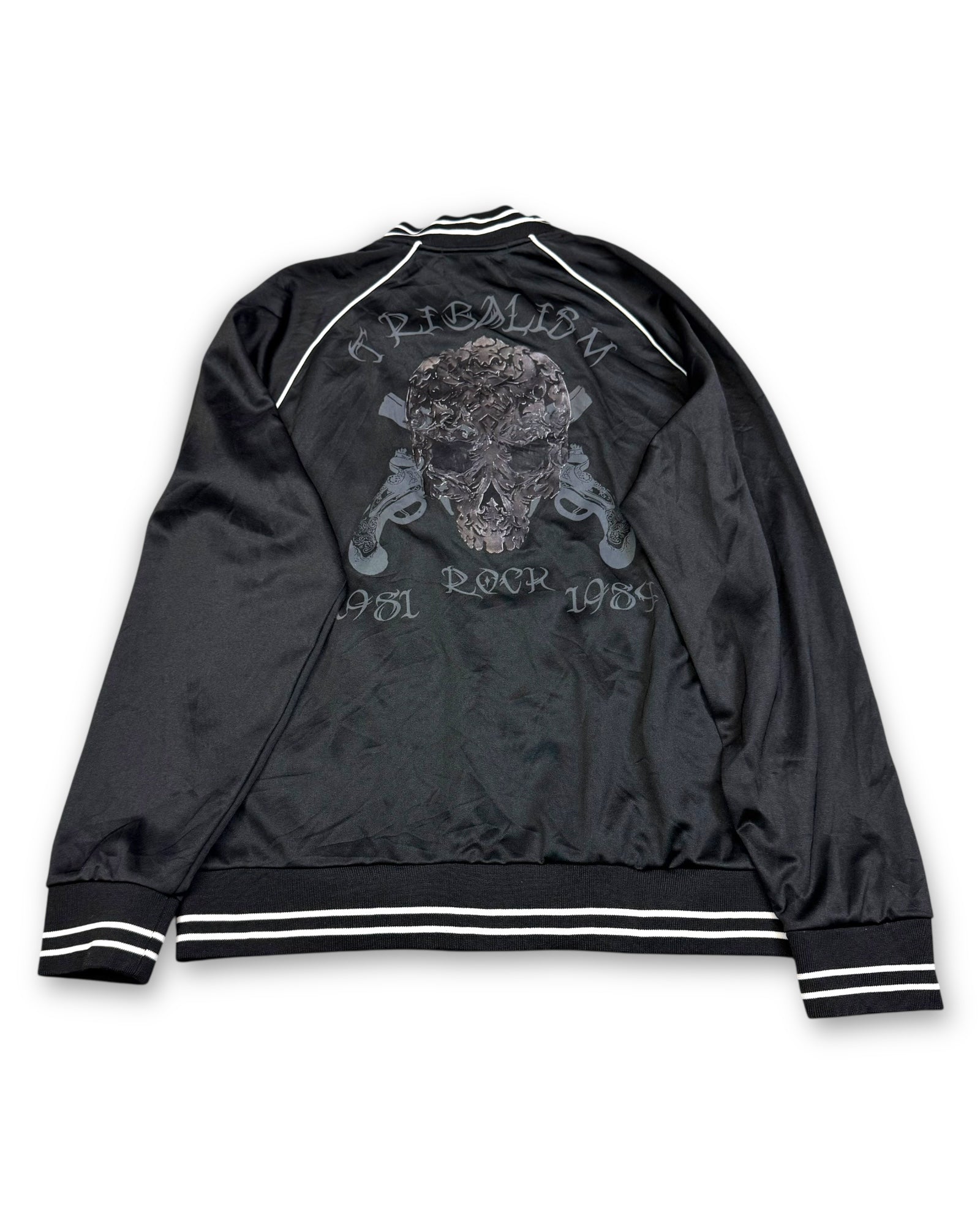 Y2K Center Clease Skull Track Jacket (L) - Lennys Vintage