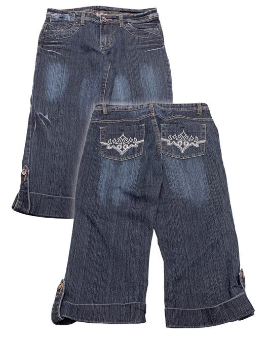 Y2K Embroided 3/4 Jeans Women’s (W29) - Lennys Vintage